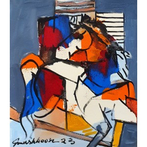 Mashkoor Raza, 12 x 14 Inch, Oil on Canvas, Horse Painting, AC-MR-660